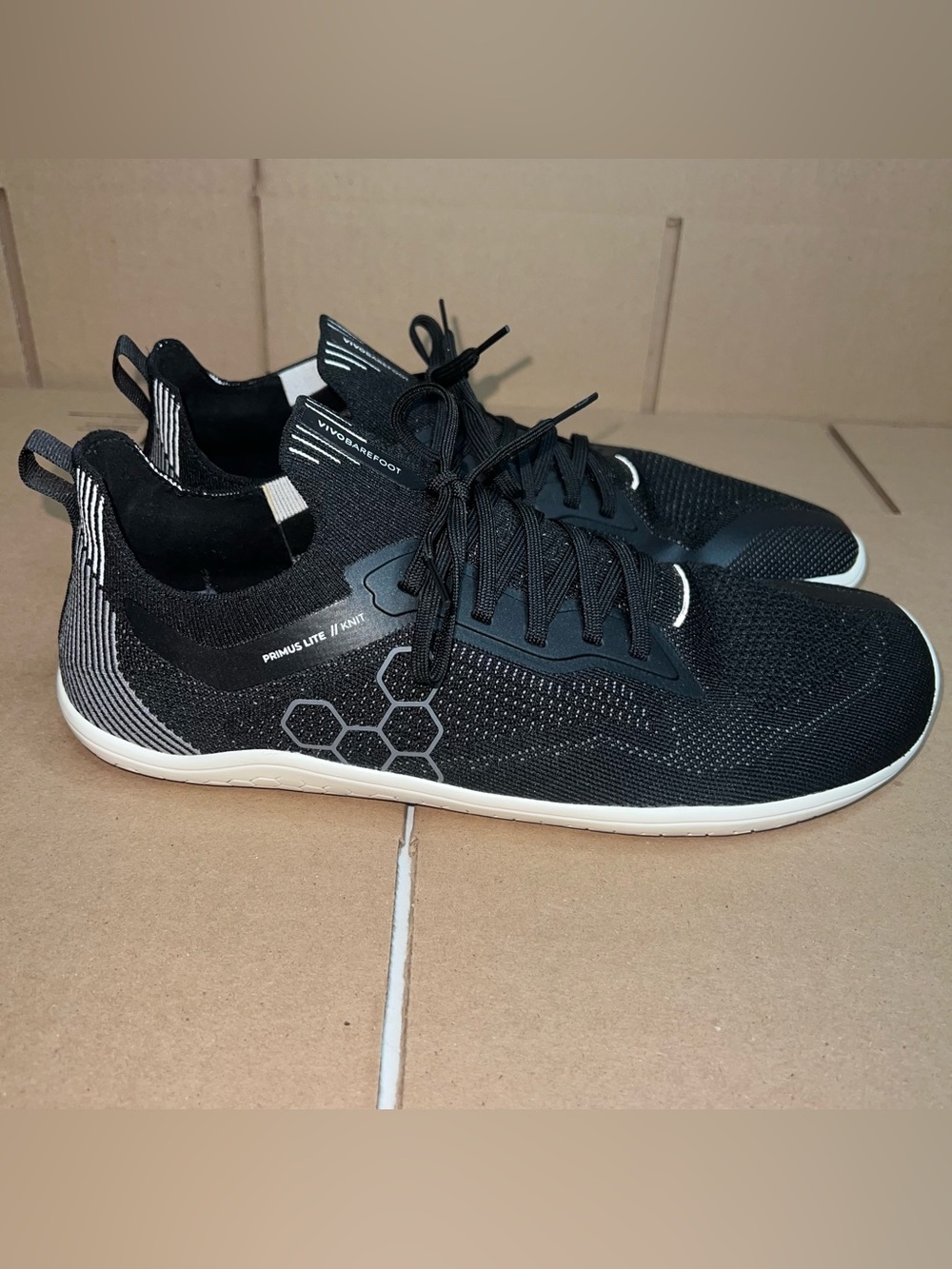 Vivobarefoot Primus Lite Knit Shoes Mens EU 44 Black Training Minimalist